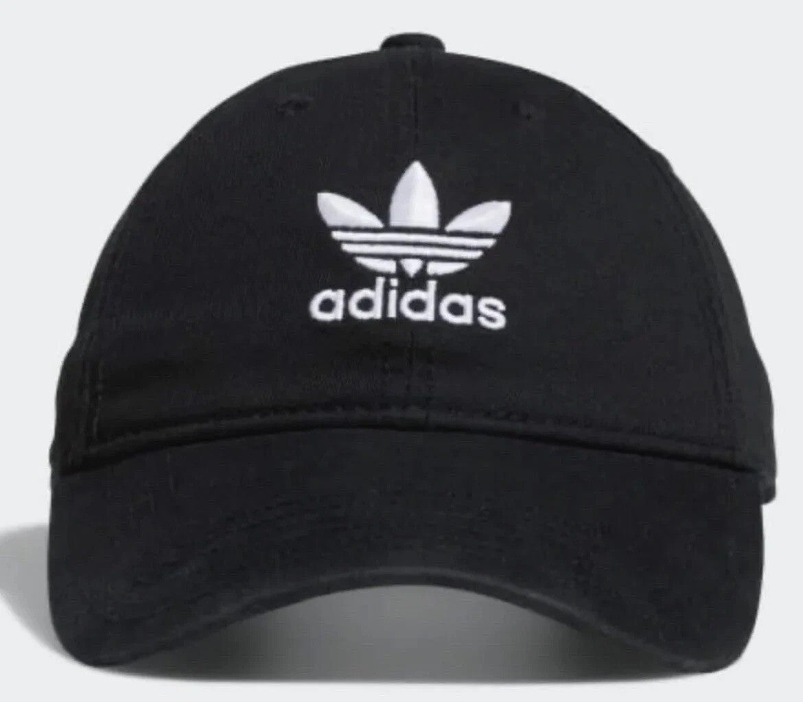 Adidas Adult Originals Relaxed Fit Strapback Cap / Black White / RRP £25