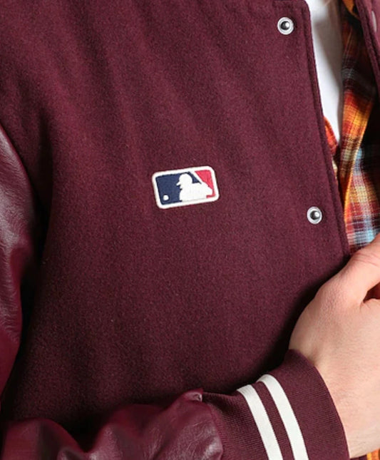 47 Brand Men's Giacca Hoxton L.A Dodgers MLB Bomber Jacket / Maroon / RRP £70