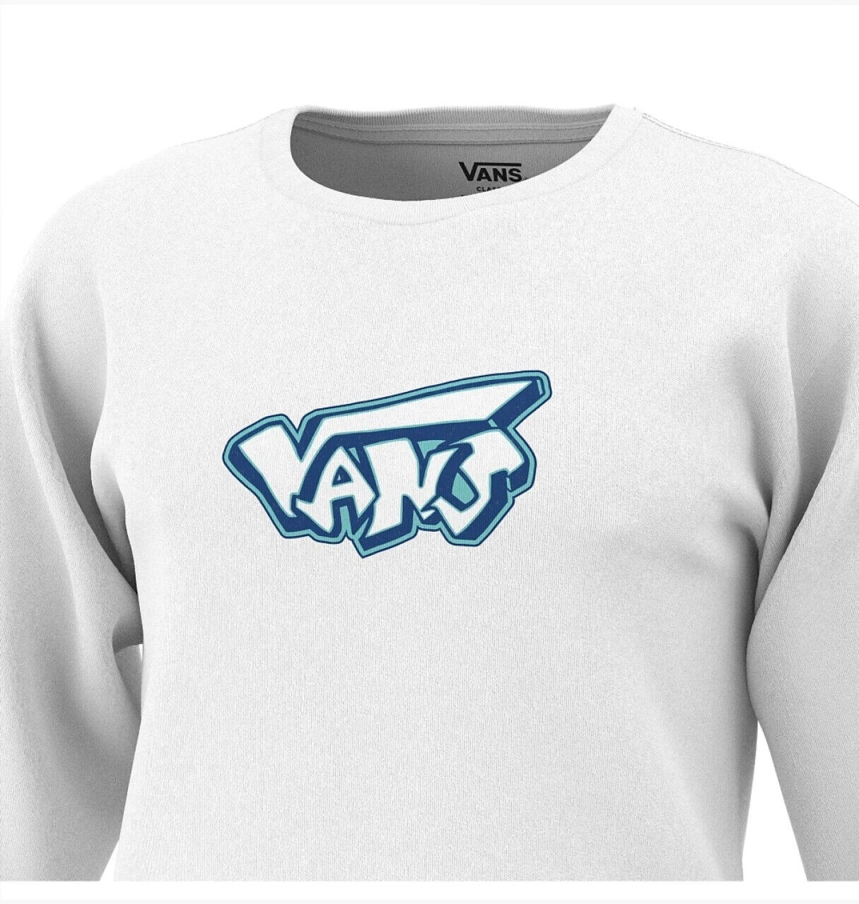 Vans Mens Retro Drop V Long Sleeve T-Shirt / White / RRP £37