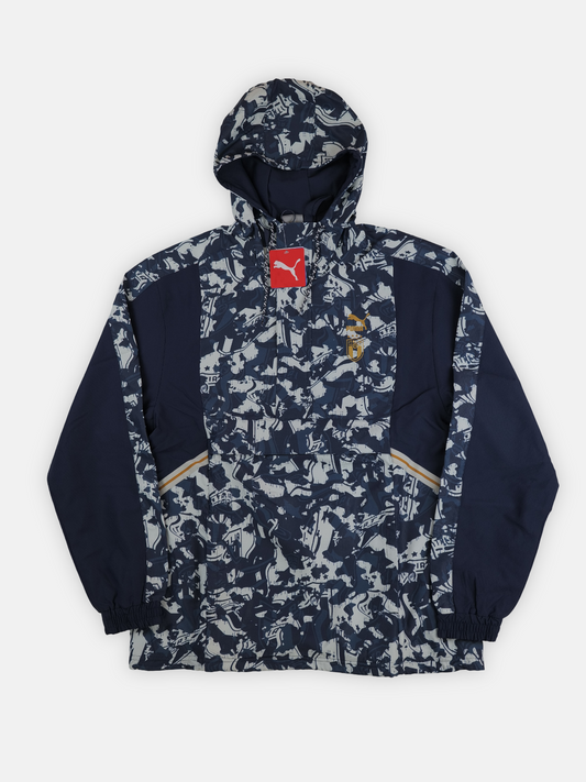 Puma Mens 2020-21 Italy Puma 1/2 Zip Hooded Football Top / Navy / RRP £74.99