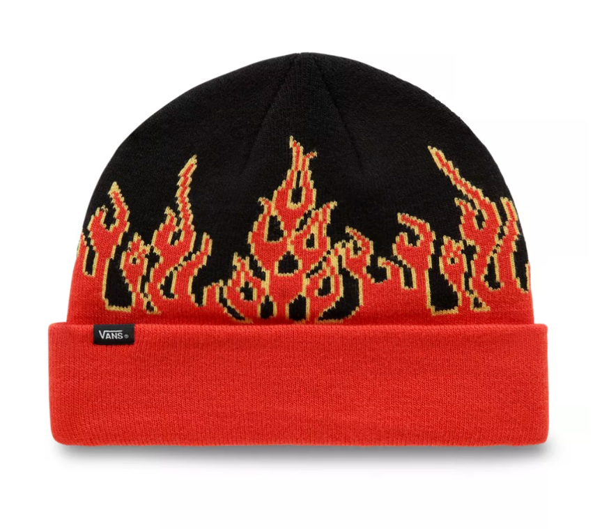 Vans Kids Digi Flames Beanie / Black Red / RRP £24