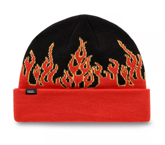 Vans Kids Digi Flames Beanie / Black Red / RRP £24