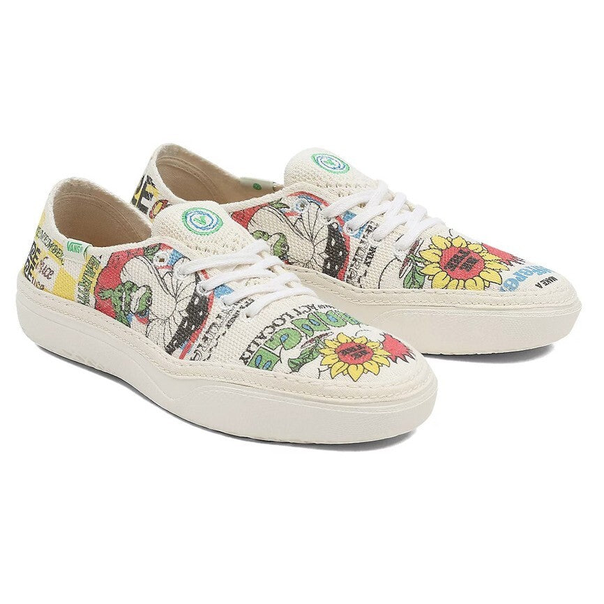 Vans Eco Theory Circle Vee Trainers / Beige Multi / RRP £105