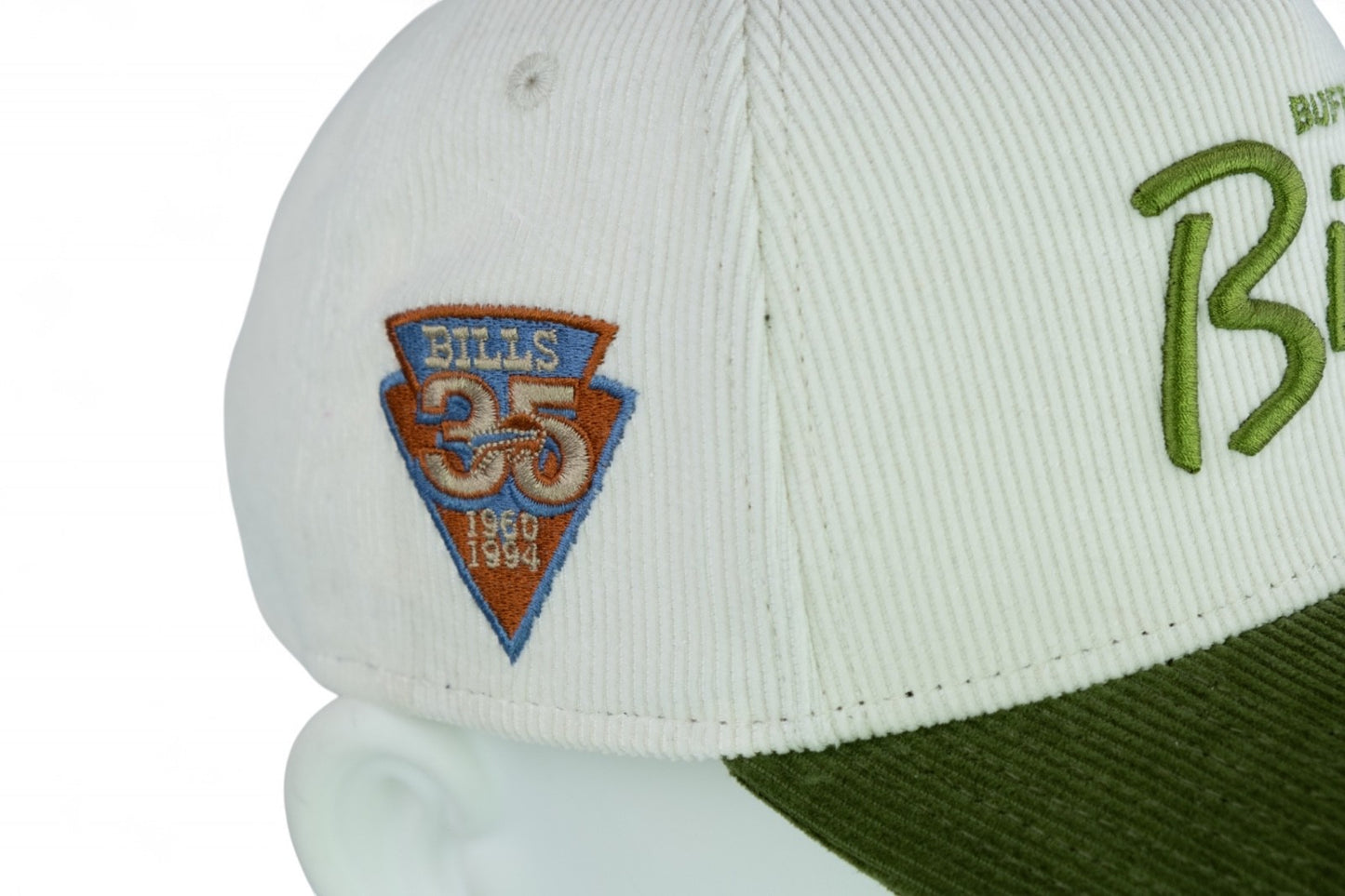 New Era Buffalo Bills NFL Retro Cord Snapback Cap / Silver Khaki / RRP £40
