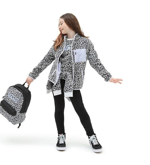 Vans Girls Snow Leopard Fleece Jacket / Nimbus Cloud / RRP £80