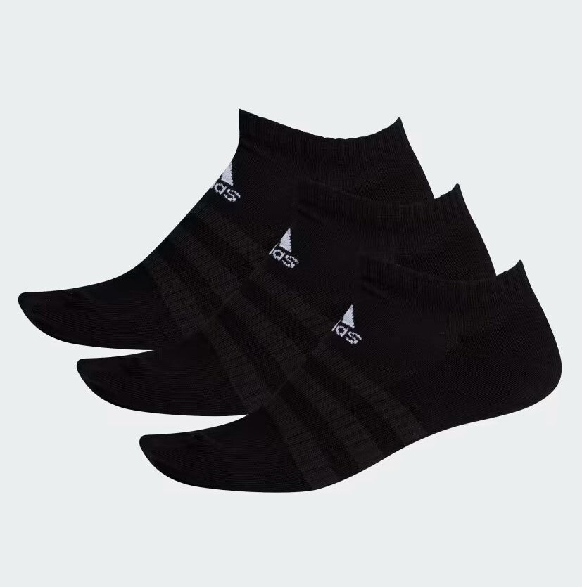 Adidas Unisex Cushioned Low 3 Pack Trainer Socks / Black / RRP £12