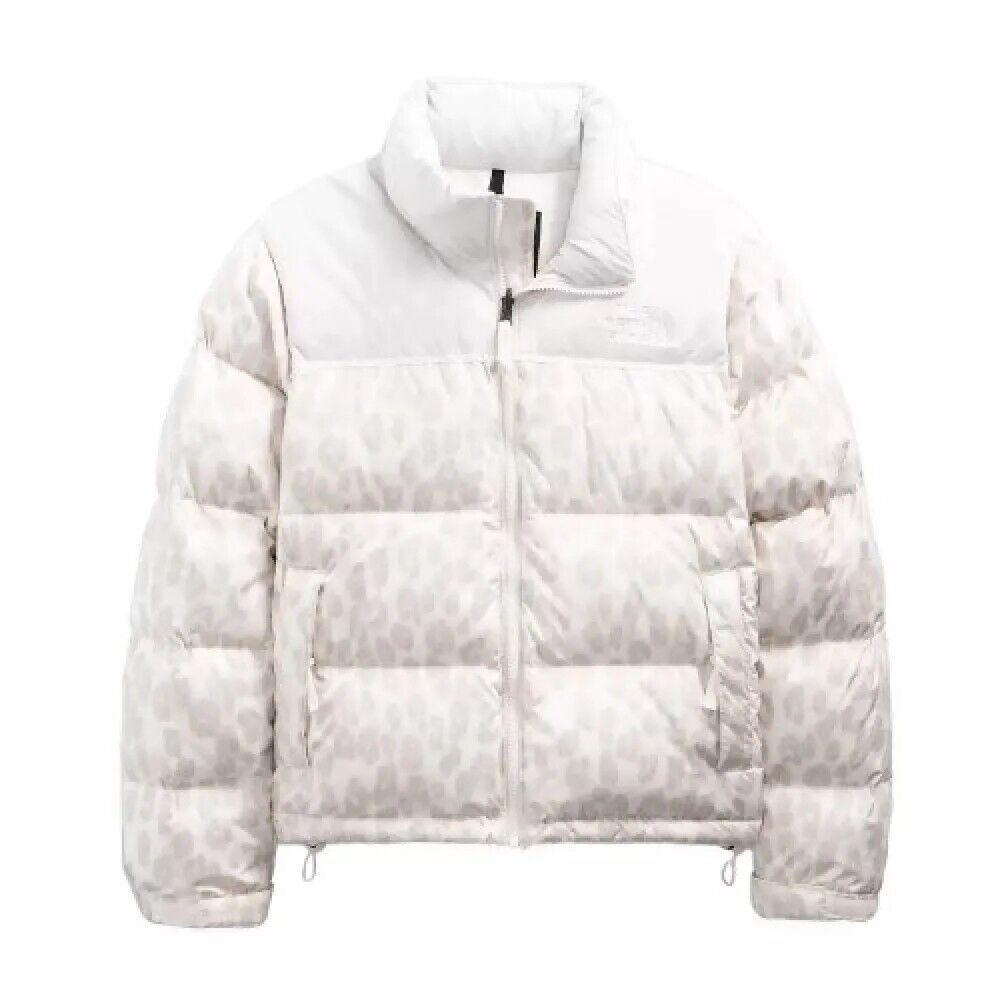 The North Face Women'S Print Nuptse Puffer Jacket / Beige White Print / Rrp £300