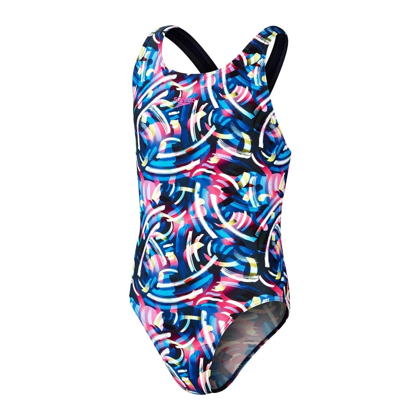 Speedo Girls Allover Leaderback Swimsuit / Black / RRP £23