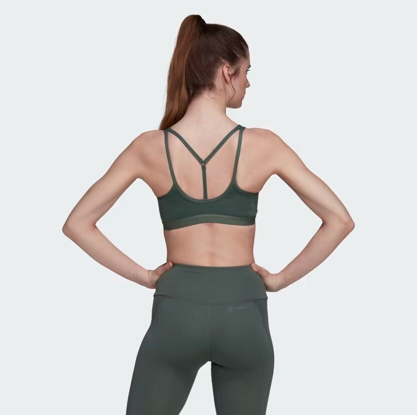 Adidas Womens Core Essentials Medium Support Gym Bra / Green / RRP £35