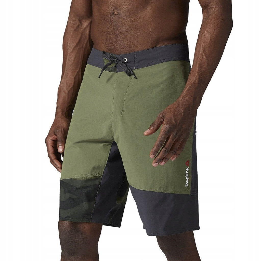Reebok Mens One Series MMA Workout Short / Camo Green Black / RRP £55