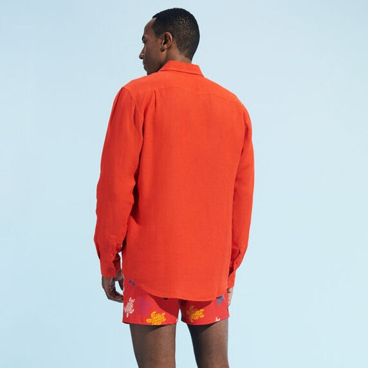 Vilebrequin Light Cotton Shirt / Unisex Caracal / Red / RRP £165