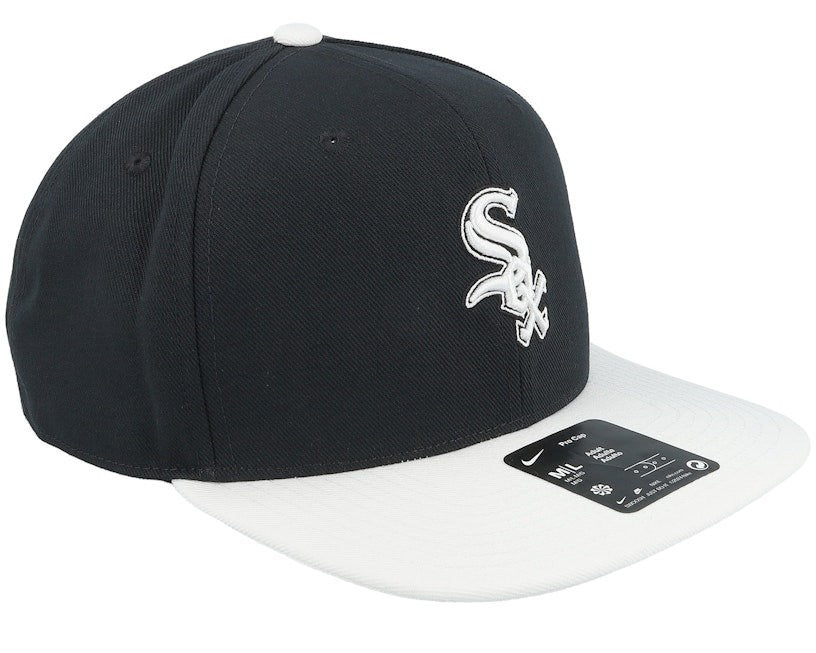 Nike Chicago White Sox Cap / Pro Brim Snapback MLB Hat / Black White / RRP £28