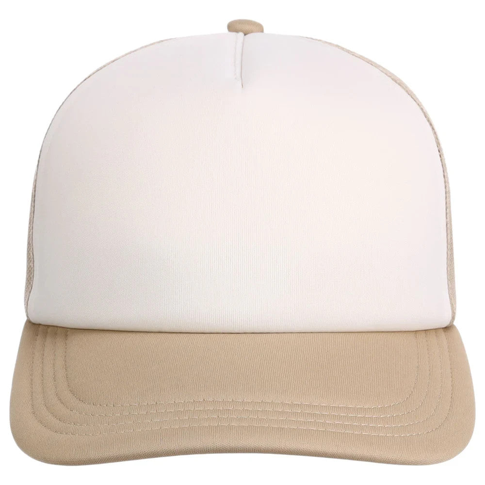 Crowns By Lids White Khaki Foam Trucker Cap / RRP £18