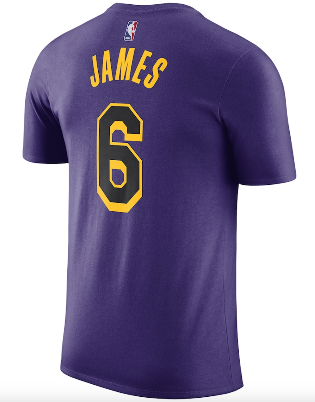 Nike Los Angeles Lakers NBA Statement Lebron James #6 T-Shirt / Purple / £33