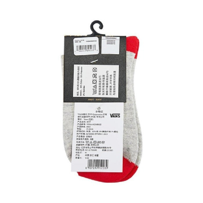 Vans Mens Art Half Crew Socks / Grey Red / RRP £19