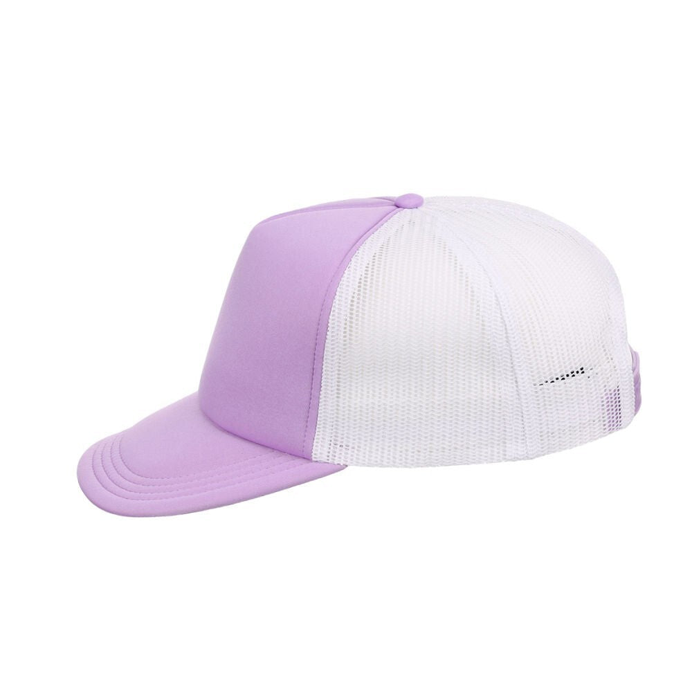 Unisex Plain Screen Foam Trucker Hat / Purple White / £20
