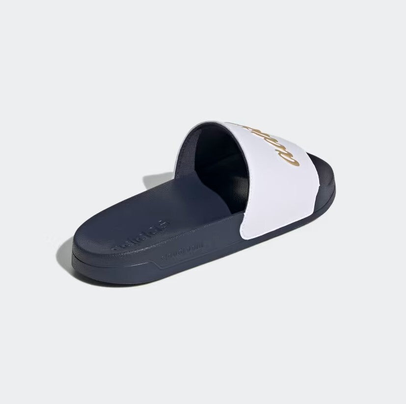 Adidas Women’s Adilette Shower Slides / White Navy Gold / RRP £30