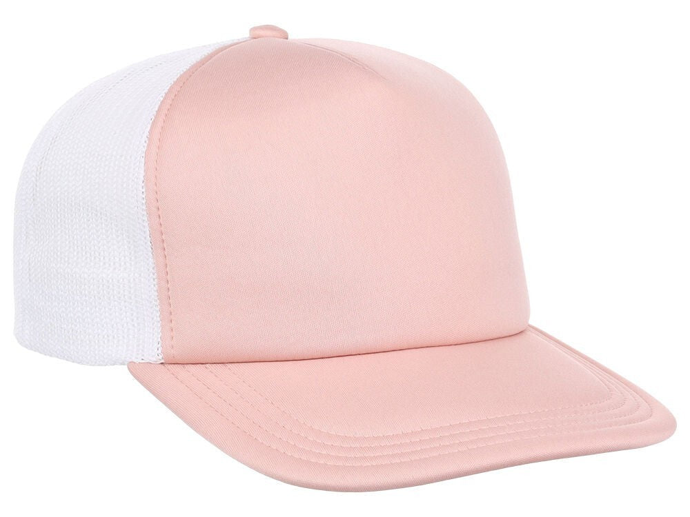Unisex Plain Screen Foam Trucker Hat / Rose White / £20
