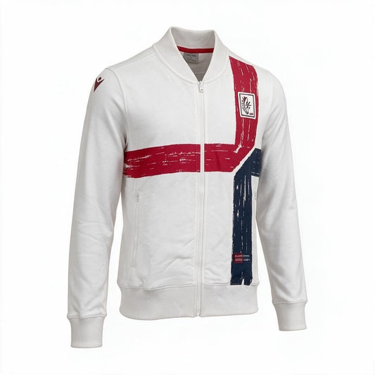 Macron Mens Cagliari 100th Anniversary Track Jacket / White / RRP £70