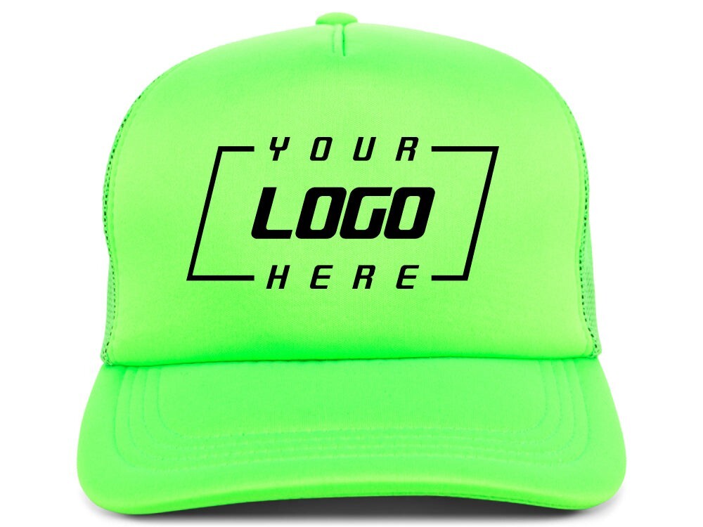 Crowns By Lids Unisex Plain Screen Foam Trucker Hat / Neon / £20