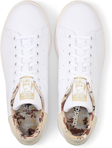 Adidas Mens Stan Smith Trainers / White Beige Camo / RRP £85