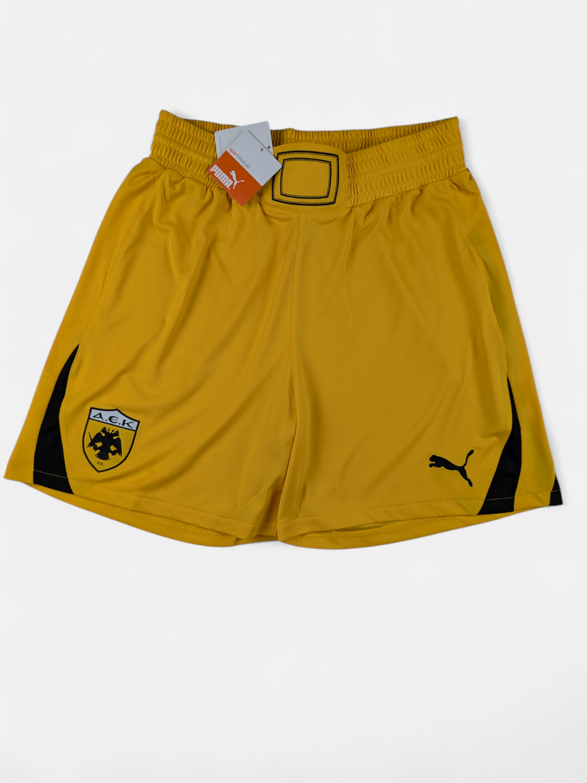 PUMA Mens 2011-12 AEK Athens Home Football Shorts / BNWT / Yellow / RRP £25