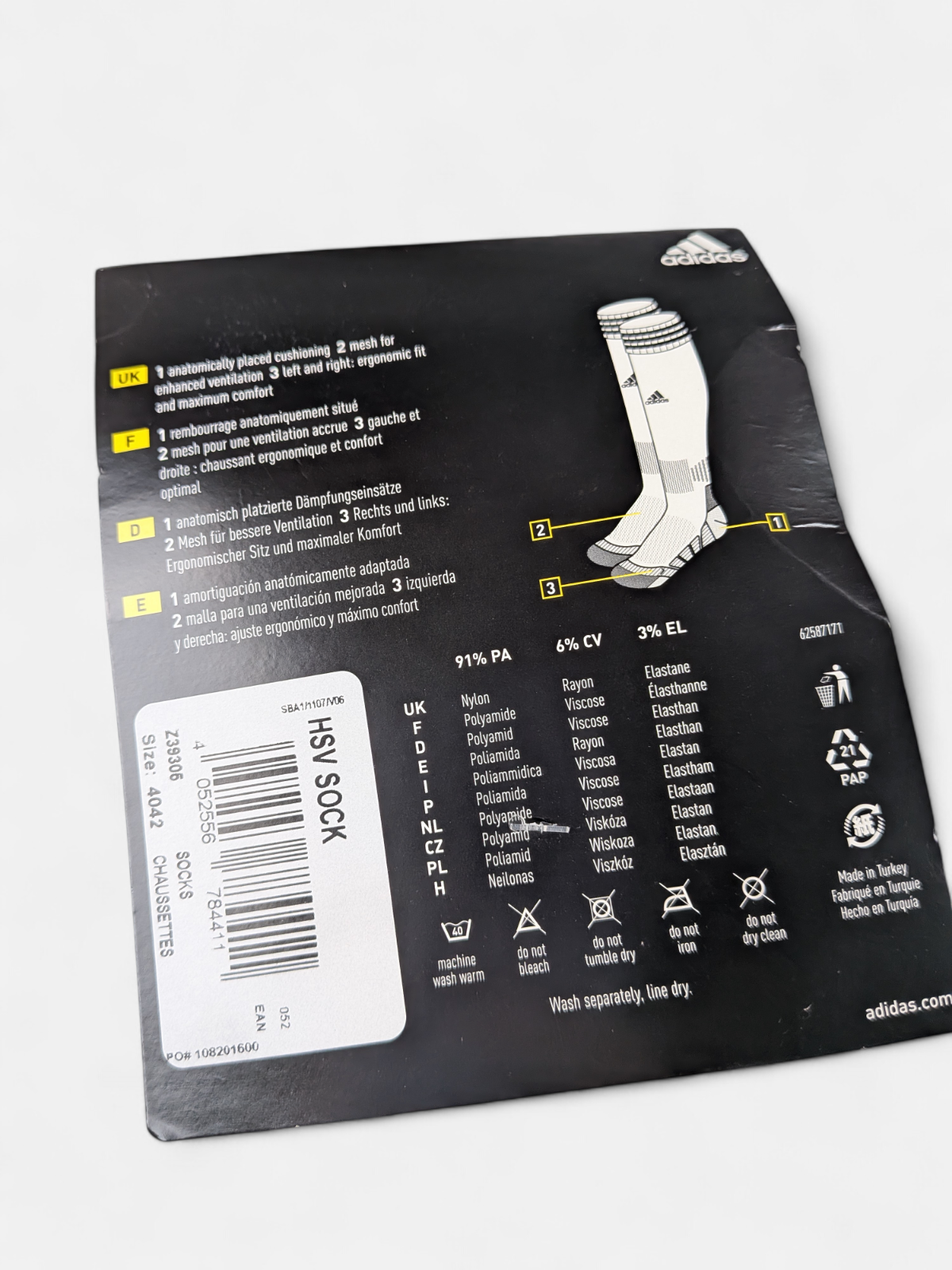 Adidas Kids 2013-14 Hamburg Away Football Socks / BNWT / Blue / RRP £15