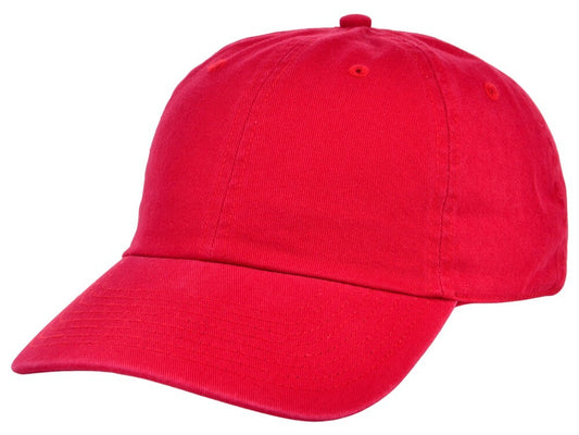 Unisex 6 Panel Plain Baseline Cap / Red / £18