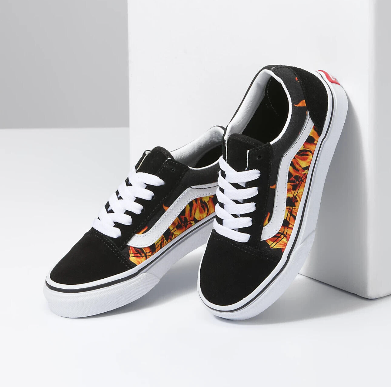 Vans Little Kids Old Skool Trainers / Black Flame / RRP £40