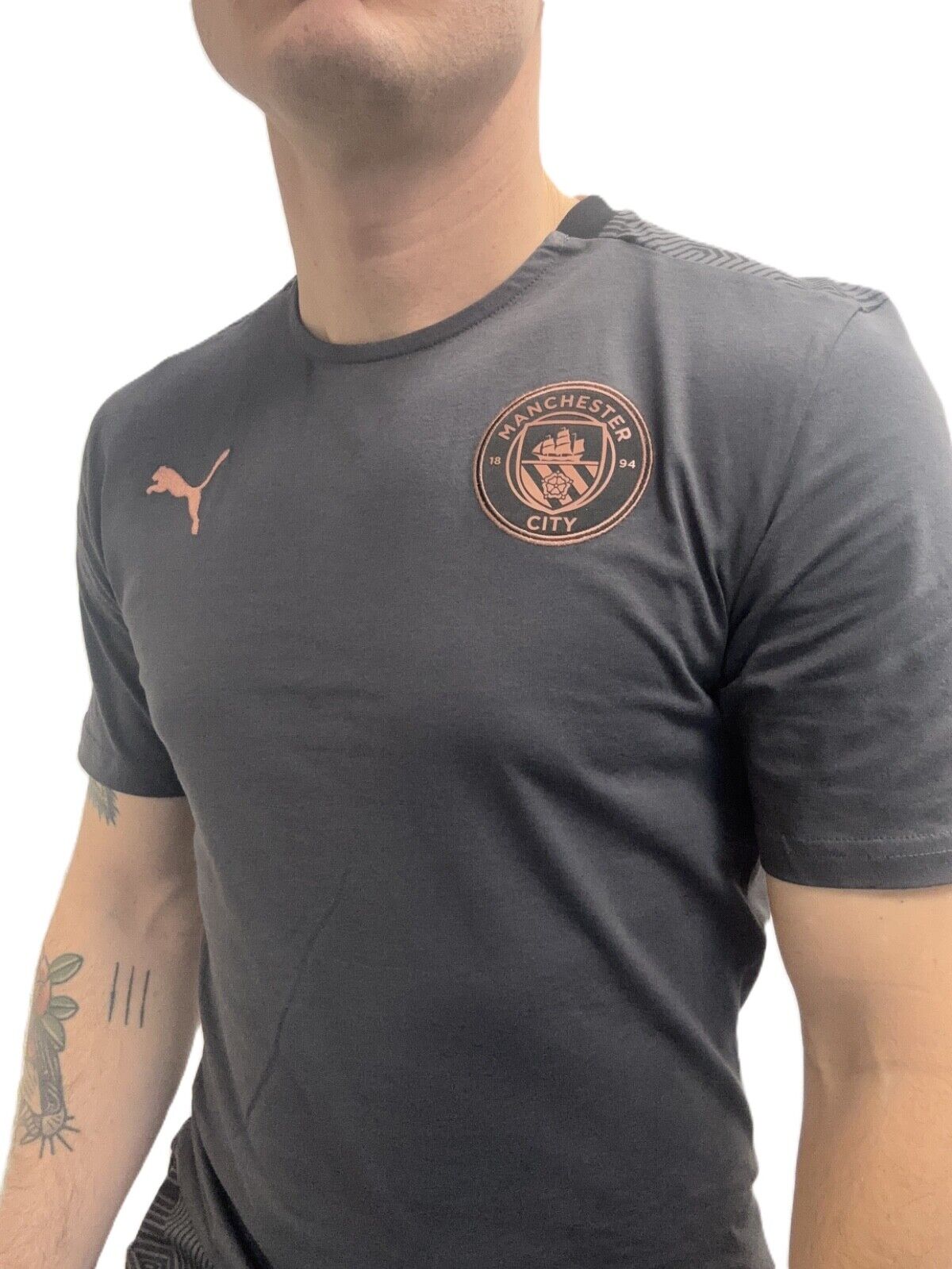 Puma Mens Manchester City Casuals Tee / BNWT / Grey / RRP £35