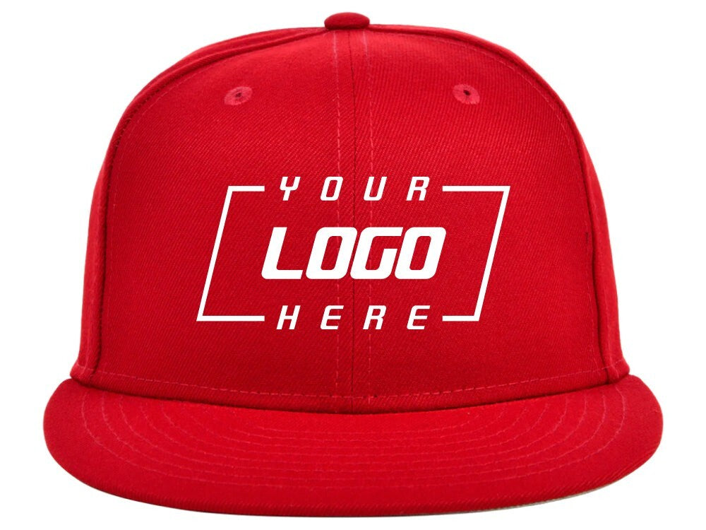 Unisex Plain Full Court Fitted Hat / Red / £22