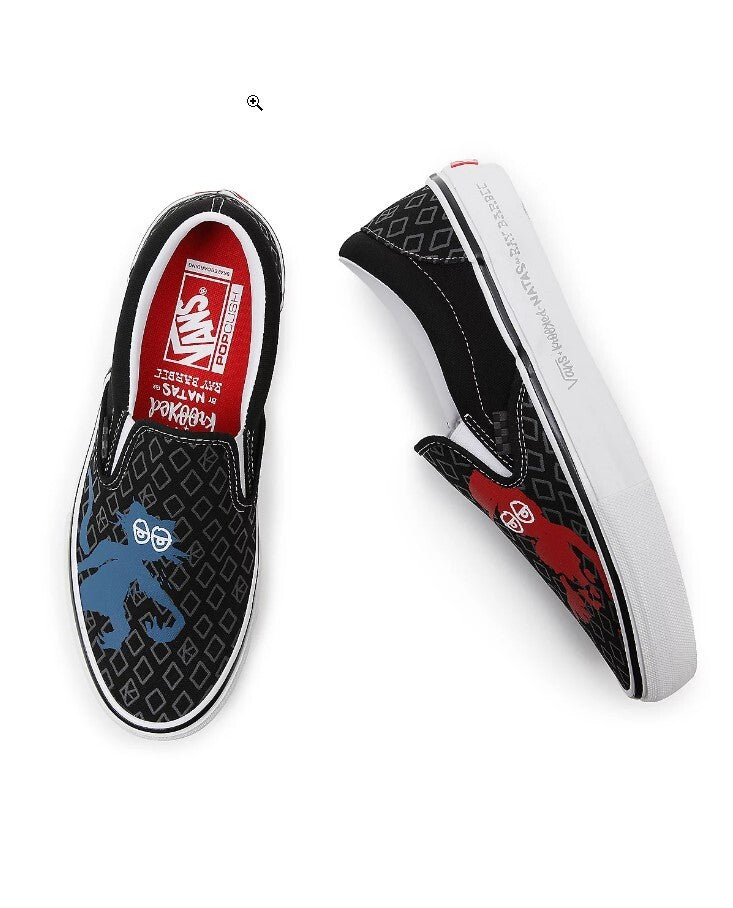 Vans Mens Krooked By Natas For Ray Skate Slip-on Shoes / Black / RRP £70