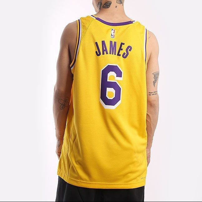Nike LA Lakers Basketball Jersey / Yellow / Lebron James / RRP £95