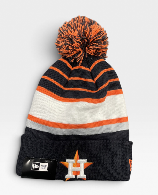 New Era Houston Astros MLB Team Stripe Knit Hat / Navy / RRP £28