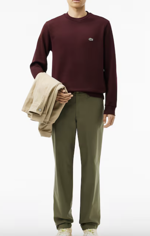 Lacoste Mens Fleece Crew Neck Sweatshirt / Bordeaux / BNWT / RRP £109