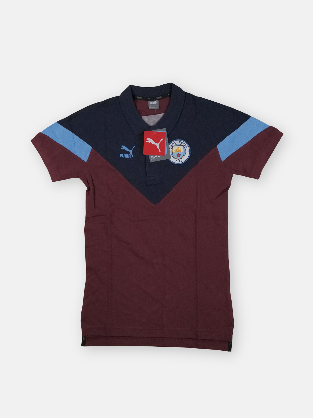 Puma Mens 2019-20 Manchester City Polo Football T-Shirt / Maroon / RRP £39.99