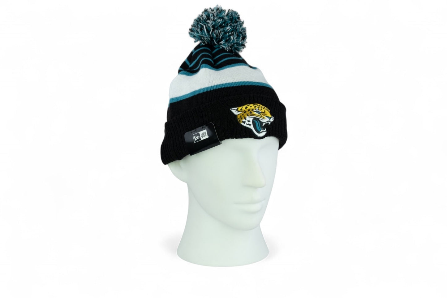 New Era Jacksonville Jaguars Team Knit Stripe Hat / Black Green / RRP £28