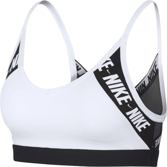 Nike Women's Indy Logo Sports Bra / White Black / Gym Fitness / RRP £30