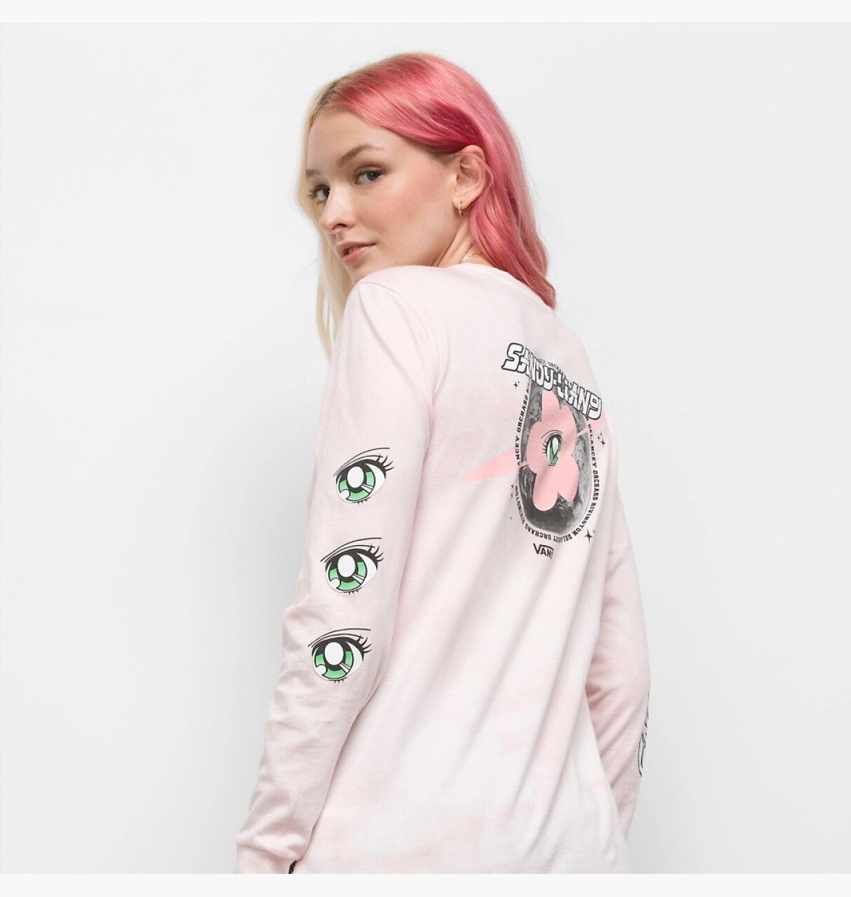 Vans Women's X Sandy Liang Long Sleeve Crew T-Shirt / Pink / RRP £50