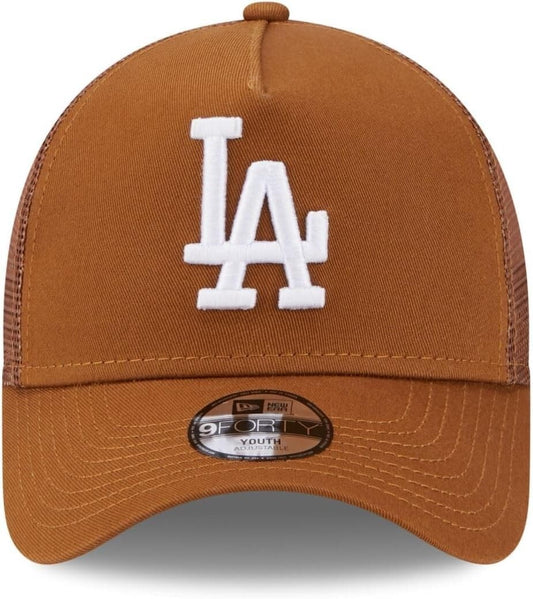New Era LA Dodgers Kids Essential Trucker Cap / Brown White / £22