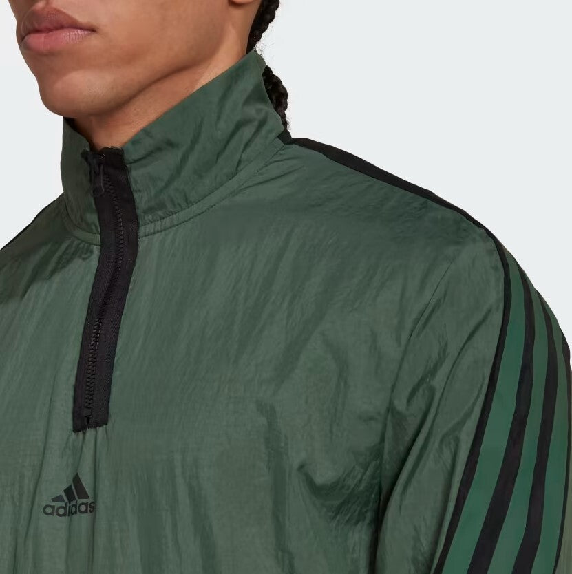 Adidas Mens Future Icon Woven 1/4 Zip Jacket / Green / RRP £50