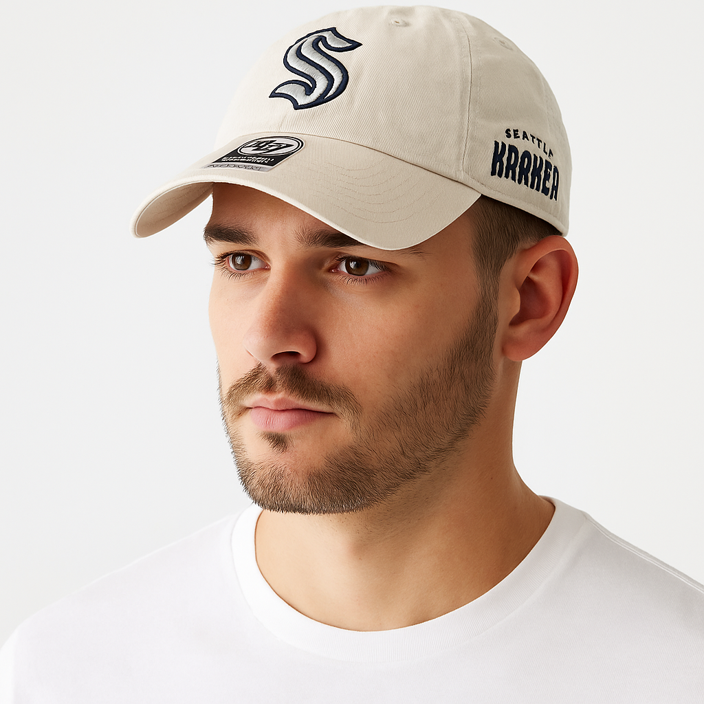 47 Brand Seattle Kraken NHL Clean Up Relaxed Dad Cap / Ivory / RRP £28