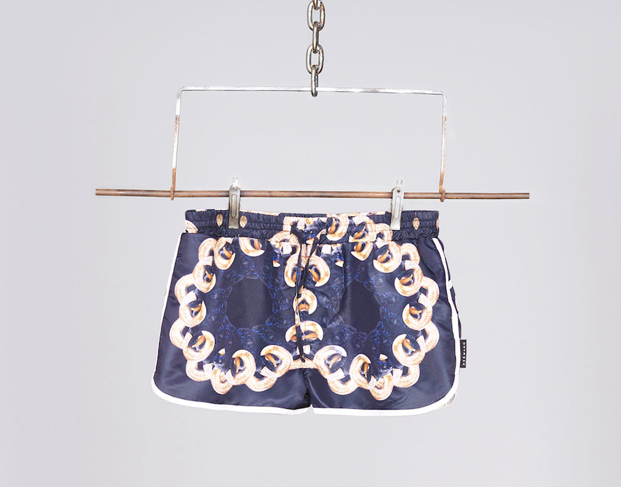 Hermano Mens Black Ram Print Racer Swim Shorts / BNWT / RRP £35