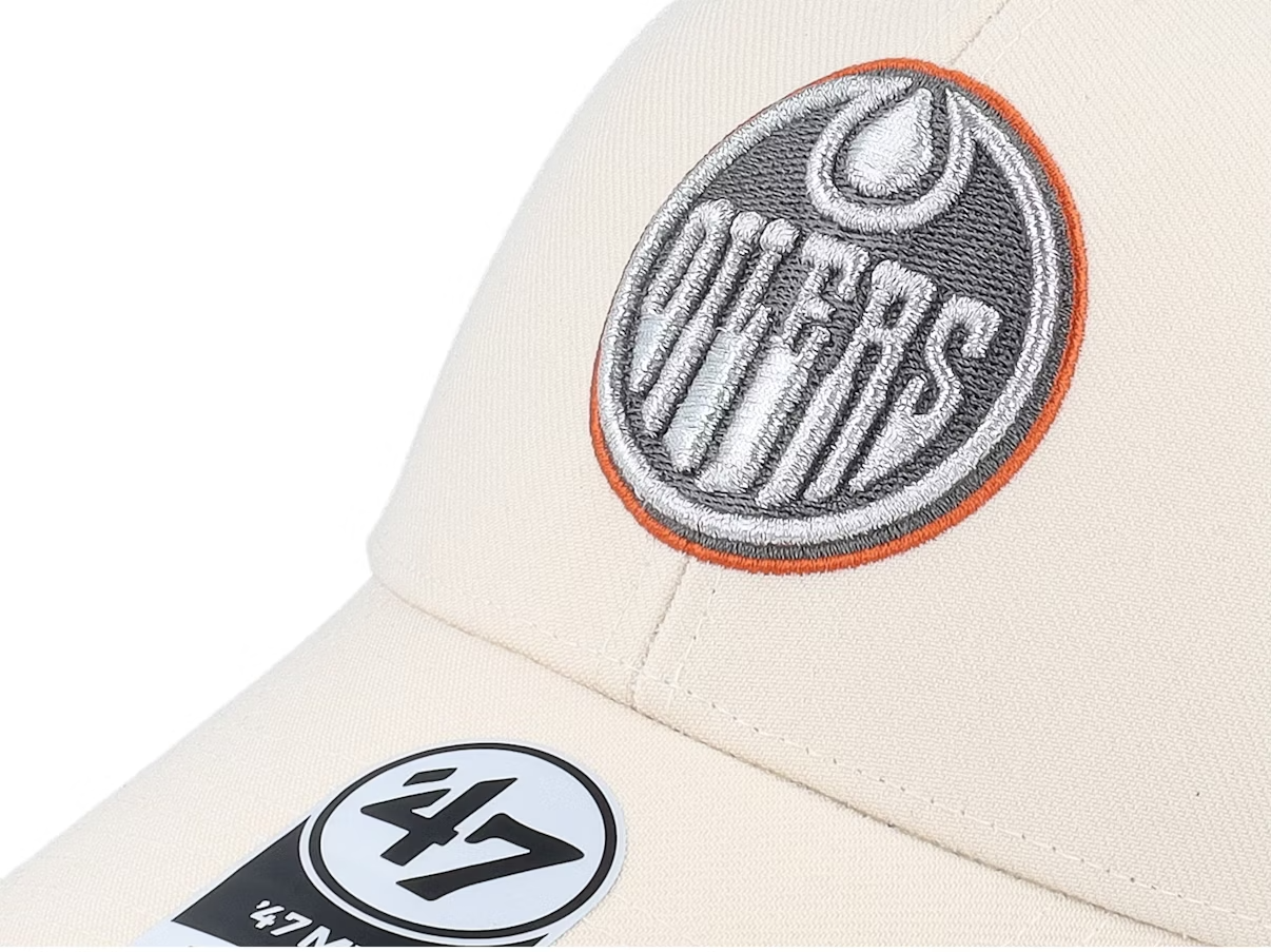 47 Brand Edmonton Oilers NHL MVP Snapback Cap / Beige Silver / RRP £28
