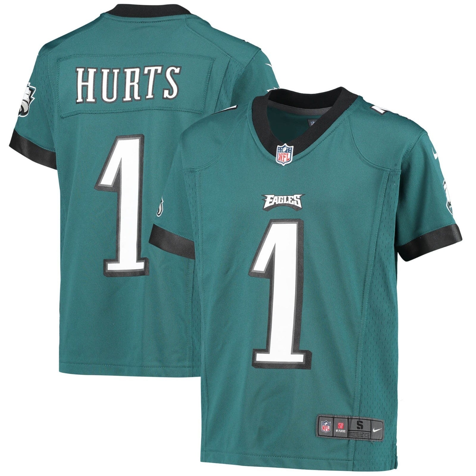 Nike Kids Philadelphia Eagles Jalen Hurts NFL Youth Game Jersey / Green / RRP £8