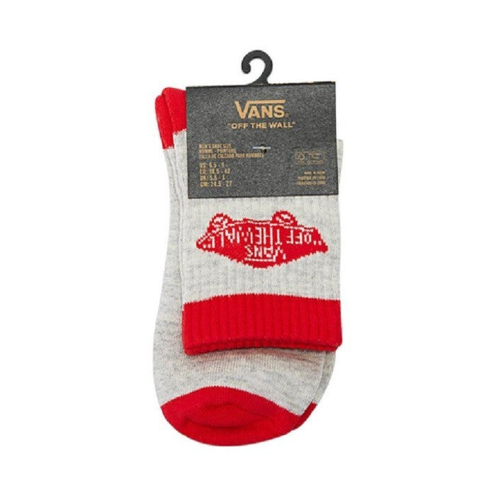 Vans Mens Art Half Crew Socks / Grey Red / RRP £19