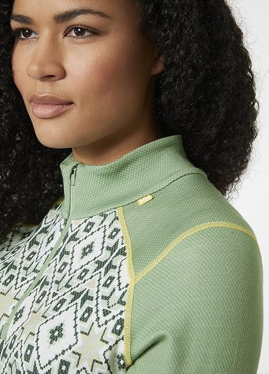 Helly Hansen Women’s LIFA Merino Midweight 1/4 Zip Top / Green / RRP £80