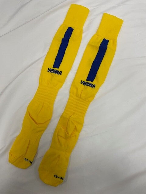 Macron Men's Hellas Verona Away Football Socks / 19-20 / Yellow / RRP £15