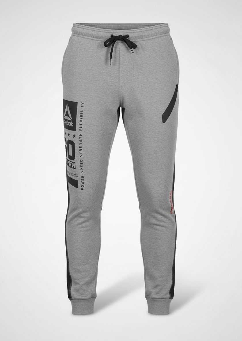 Reebok Mens Tracksuit Bottom Gym Jogger / Grey / RRP £52