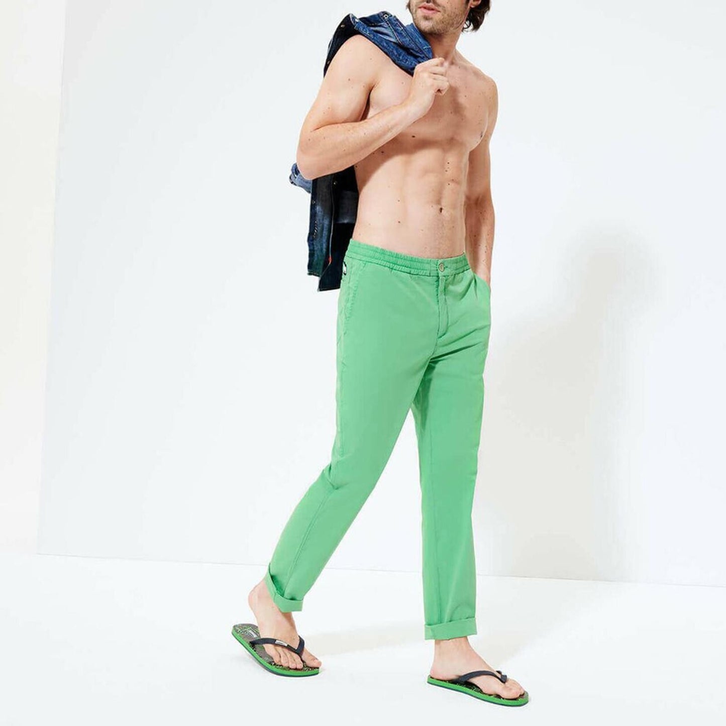Vilebrequin Mens Chino Pant / Clemence / Light Green / RRP £225